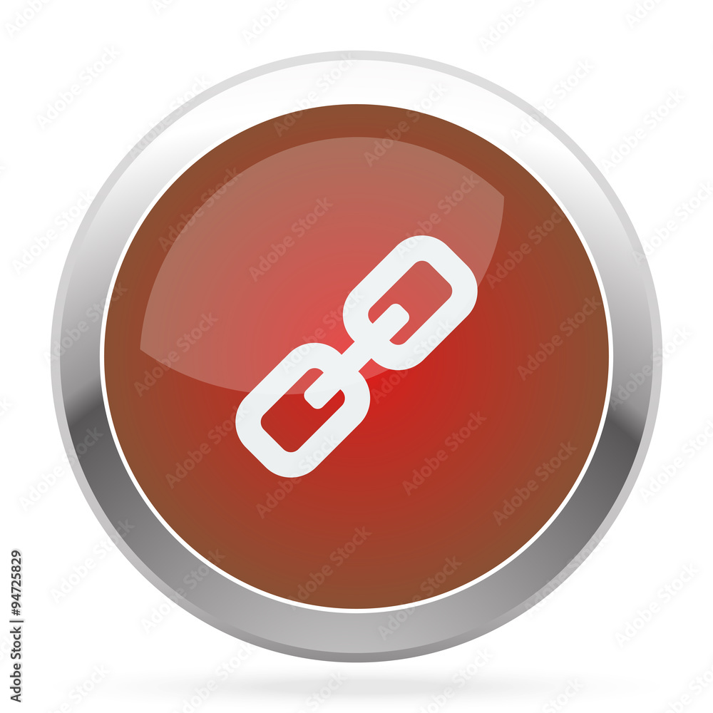 White Links icon on red web app button White Links icon on red web app button