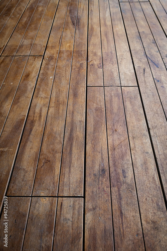 close-up image of aged wooden floor in building