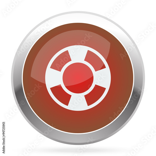 White Life Buoy icon on red web app button