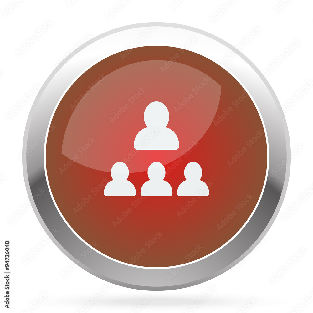 White Organization icon on red web app button White Organization icon on red web app button