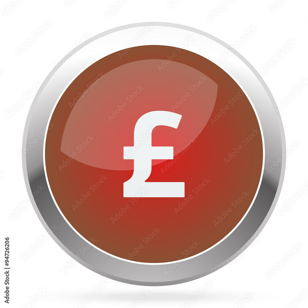 White Pound icon on red web app button White Pound icon on red web app button