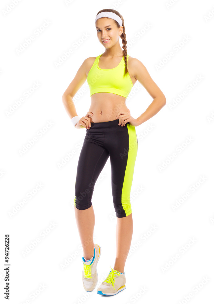 Young sporty woman isolated Young sporty woman isolated