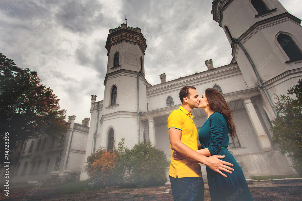 Couple and old castle