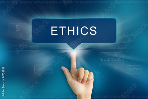 hand clicking on ethics button