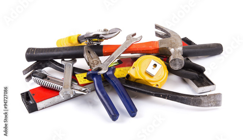 Bilde på lerret work tool heap on white background