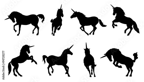 Canvas Print unicorn silhouettes