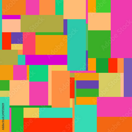 Flat colorful pattern with chaotic rectangles