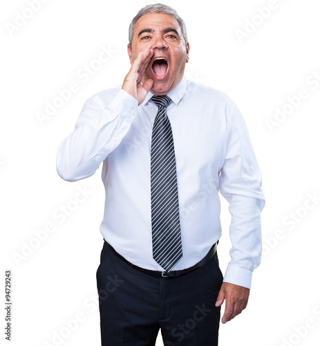 mature man shouting