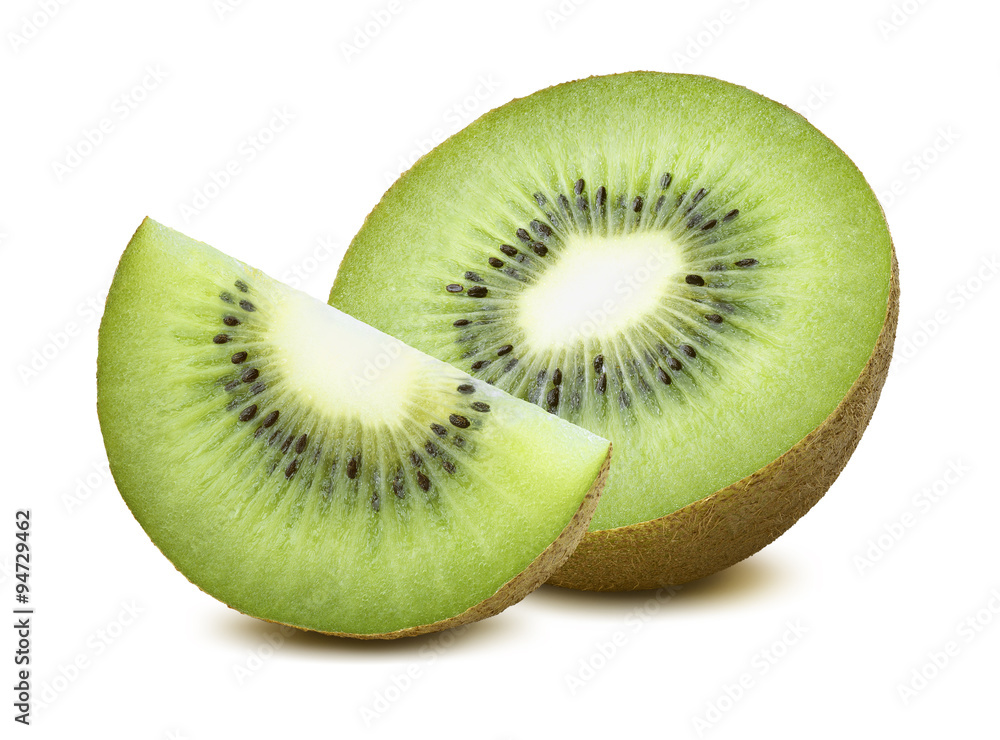 Kiwi round piece quarter isolated on white background Kiwi round piece quarter isolated on white background