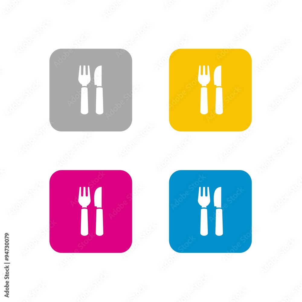 Icono restaurante colores cuadro Icono restaurante colores cuadro