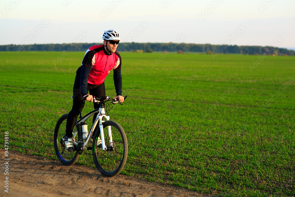 Mountain Bike cyclist riding outdoor Mountain Bike cyclist riding outdoor
