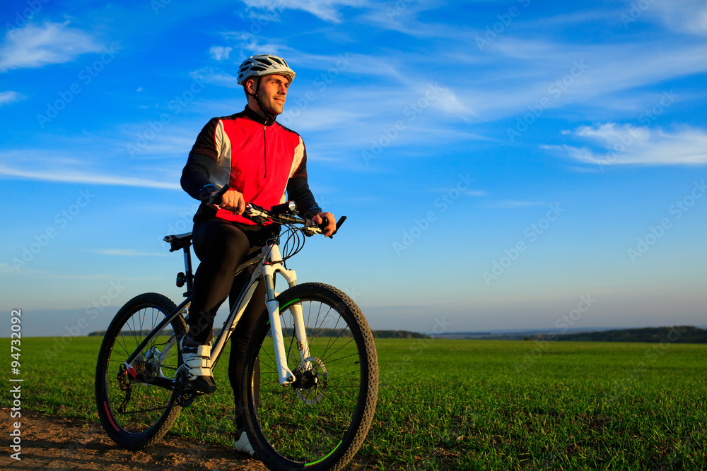Mountain Bike cyclist riding outdoor Mountain Bike cyclist riding outdoor