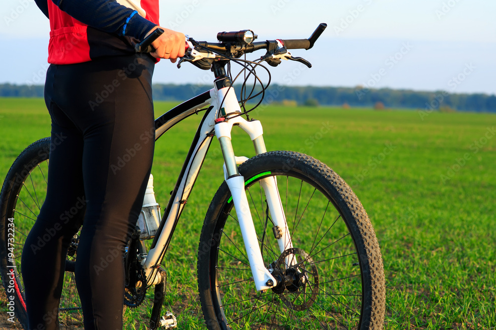 Mountain Bike cyclist riding outdoor Mountain Bike cyclist riding outdoor
