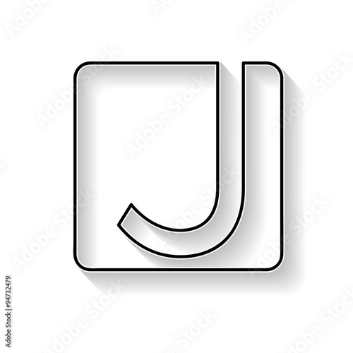Vector initial letter J. Sign made with black line