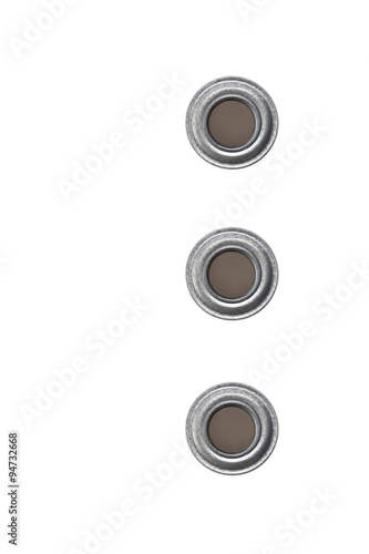 grommets on a white background