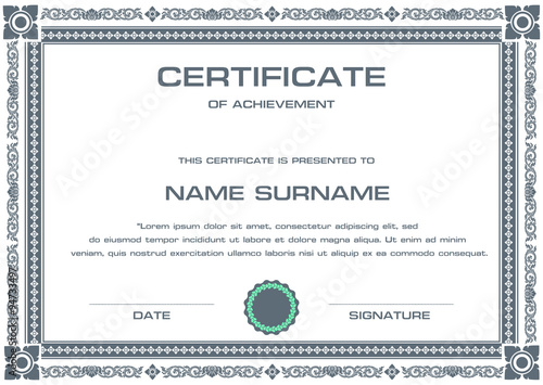 Vector certificate template