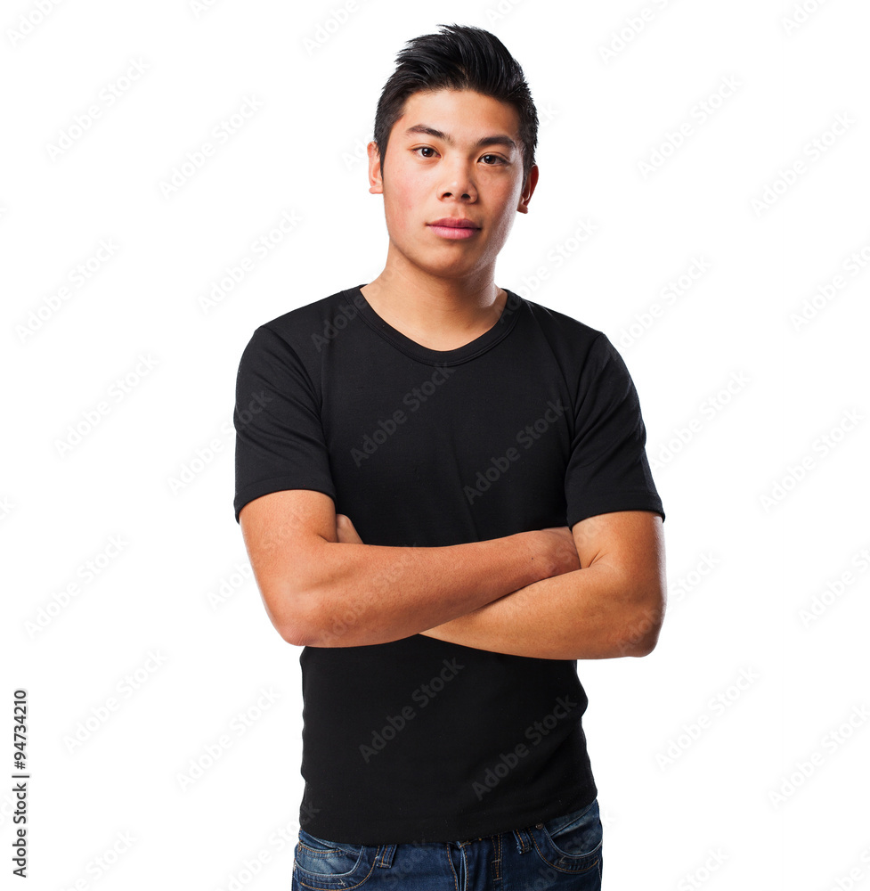 Fototapeta premium chinese man crossing arms