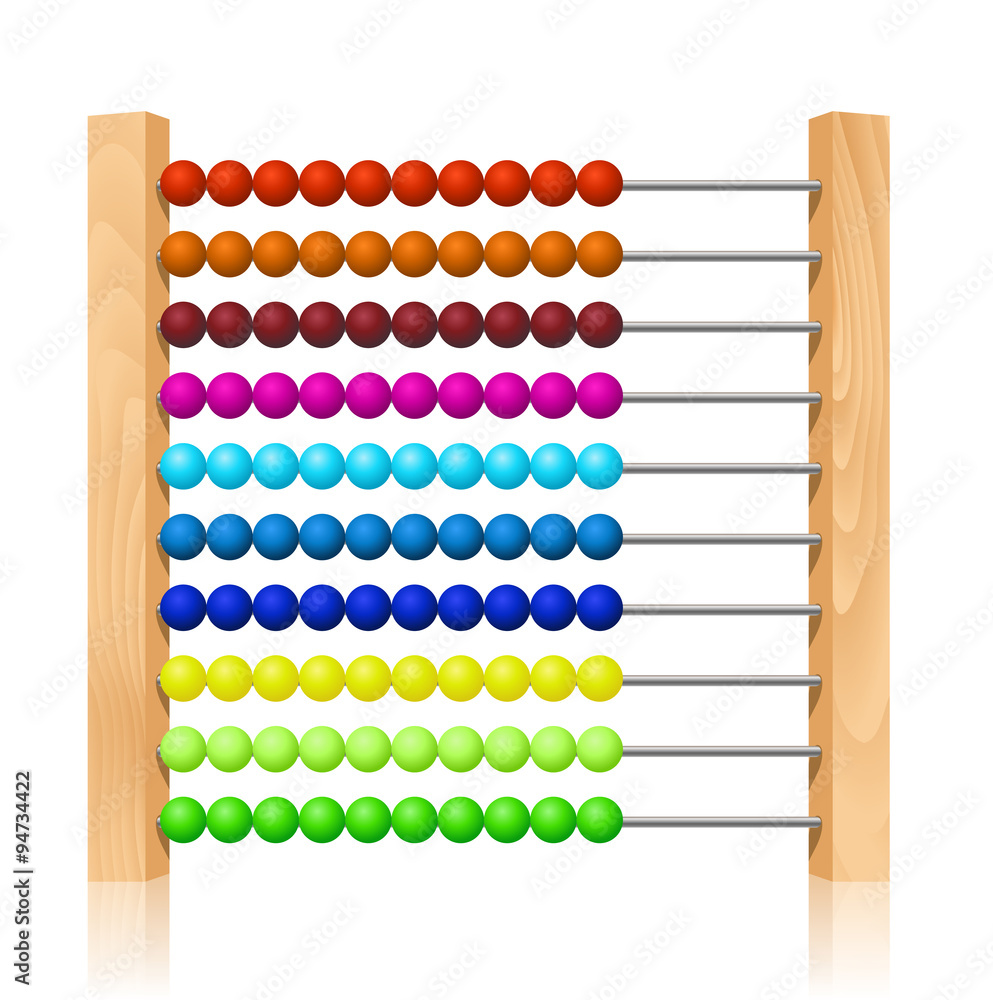 Abacus with colorful wooden beads Abacus with colorful wooden beads