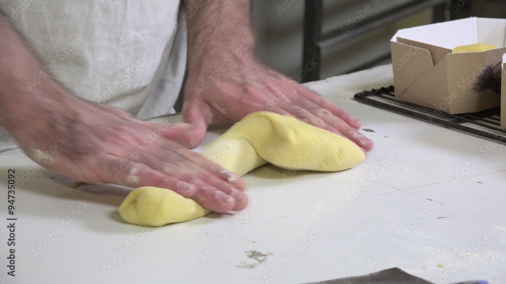 braiding brioche dough portions braiding brioche dough portions