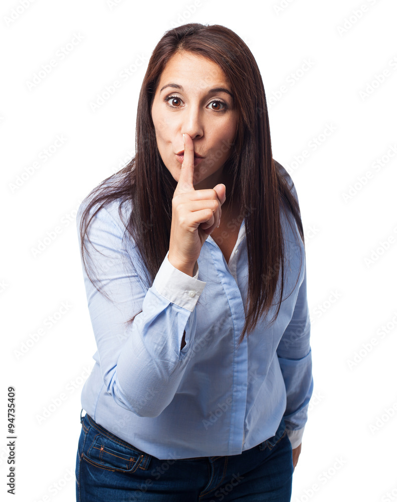 woman silence gesture woman silence gesture