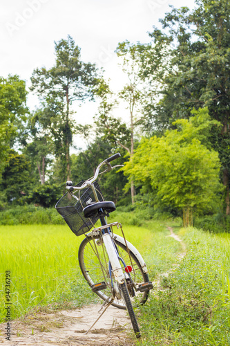 bicycle on countryside way and natural