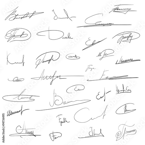 signatures. photo