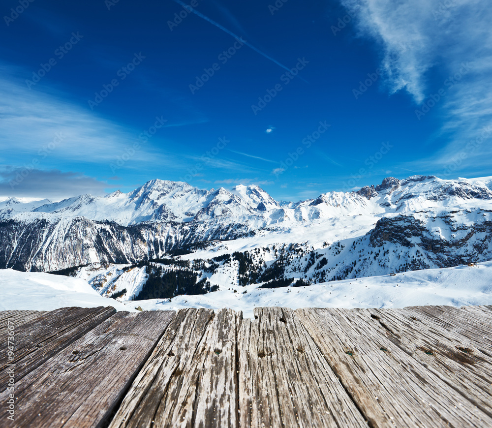 Mountains with snow in winter Mountains with snow in winter