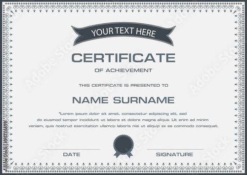 Vector certificate template