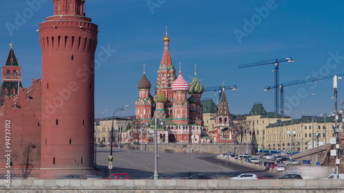 St. Basils cathedral timelapse hyperlapse in Moscow, Russia