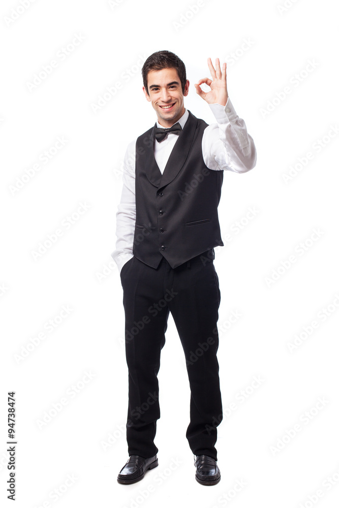 waiter doing okay symbol waiter doing okay symbol