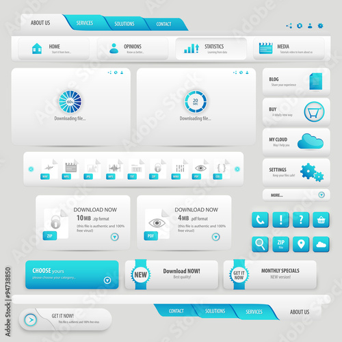 Buttons set for online business interface