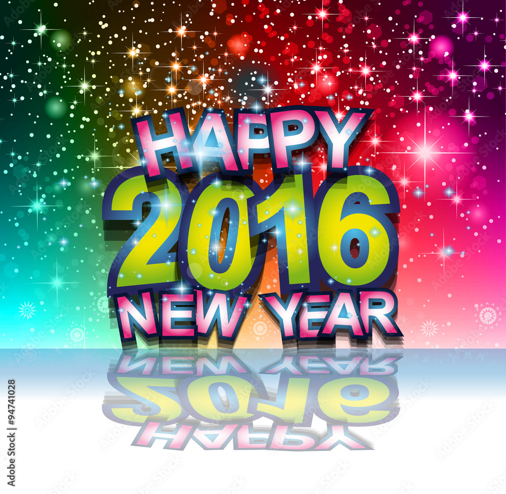 2016 Happy New Year and Merry Christmas Background