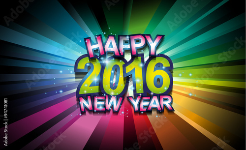 2016 Happy New Year and Merry Christmas Background