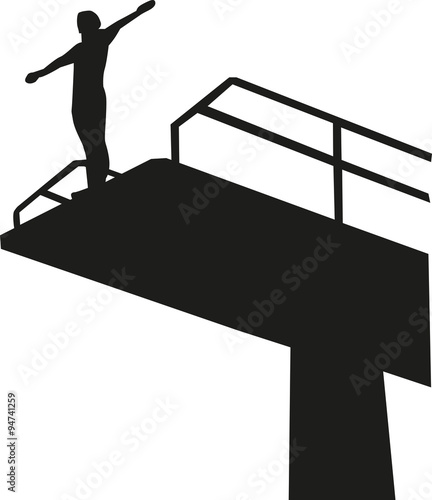 Man stands on a 27 metre high diving platform