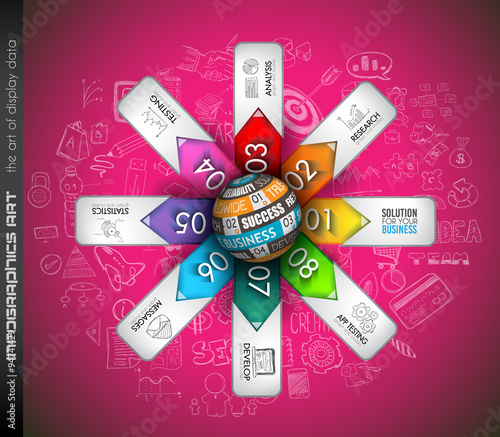 Clean Infographic Layout Template for informations analysis