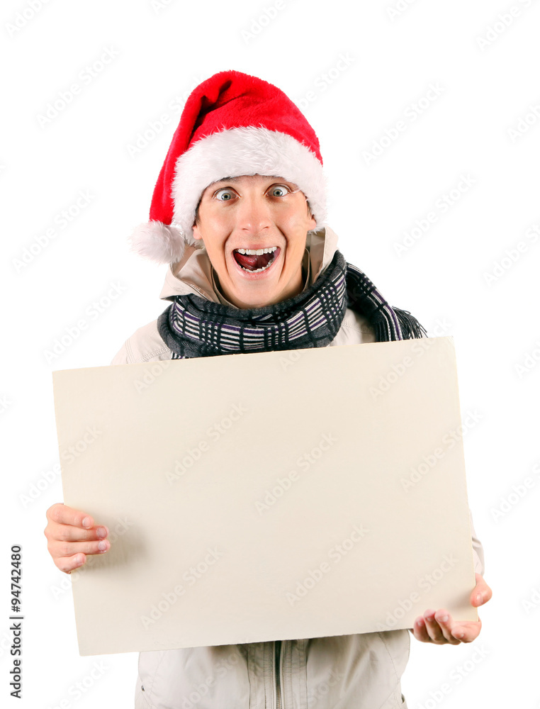 Young Man with Blank Board Young Man with Blank Board