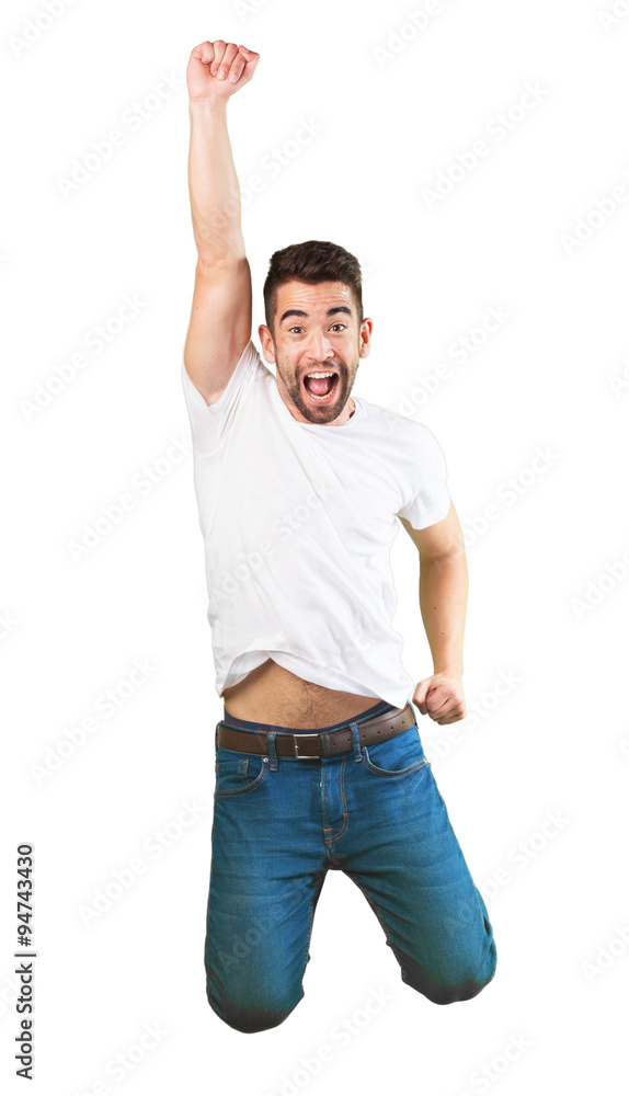 Fototapeta premium crazy man jumping