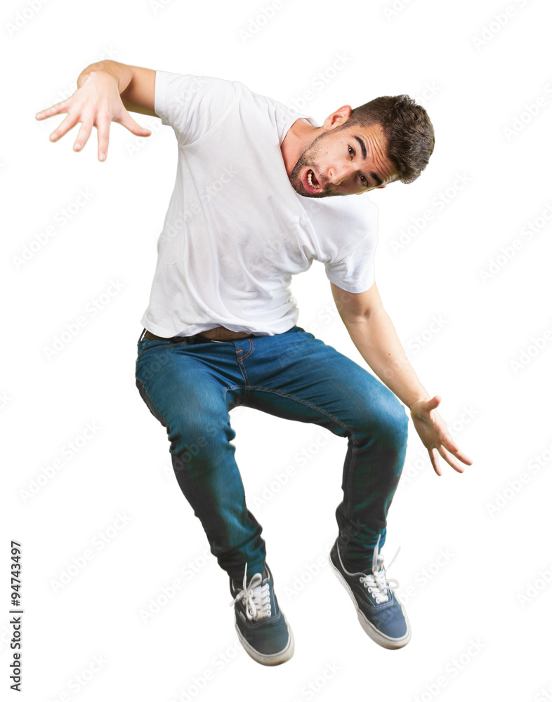 crazy man jumping crazy man jumping