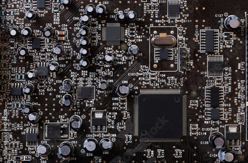 Closeup computers circuit board