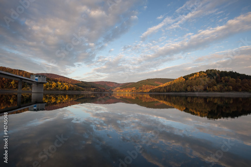 drinking water dam in autumn photo