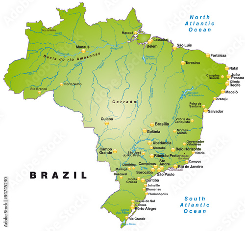 Karte von Brasilien photo