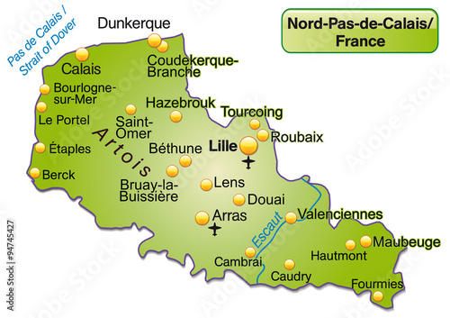 Karte von Nord-Pas-de-Calais