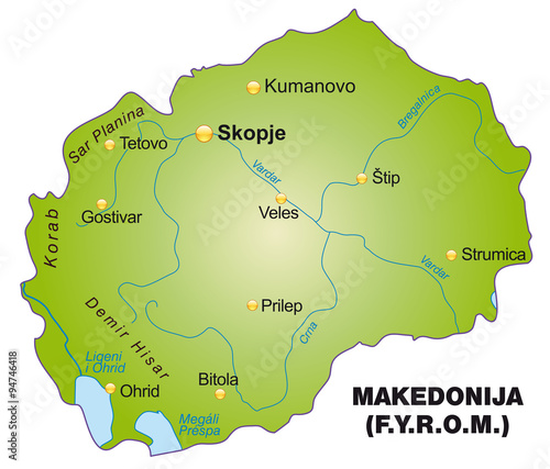 Karte von Mazedonien
