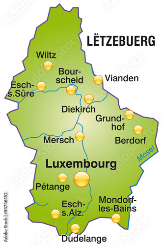 Karte von Luxemburg #94746452