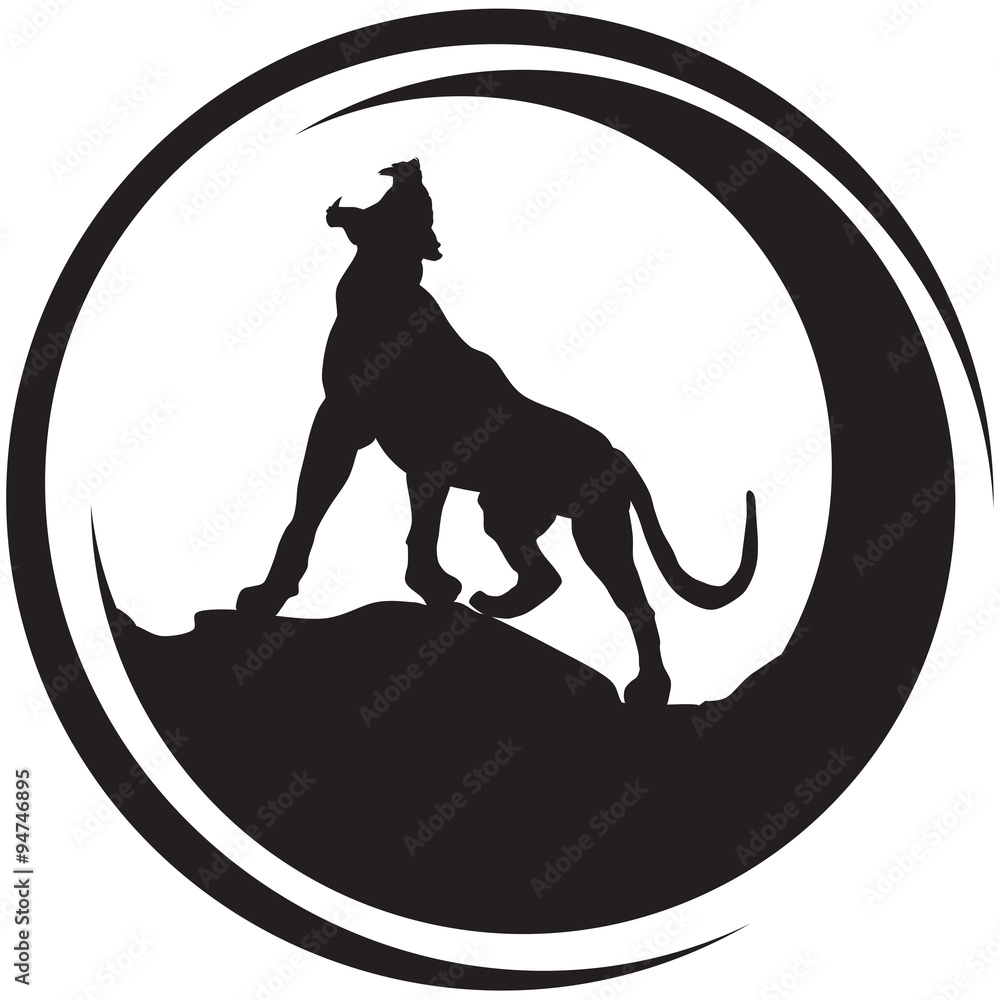 Obraz premium Black panther roars loudly-vector