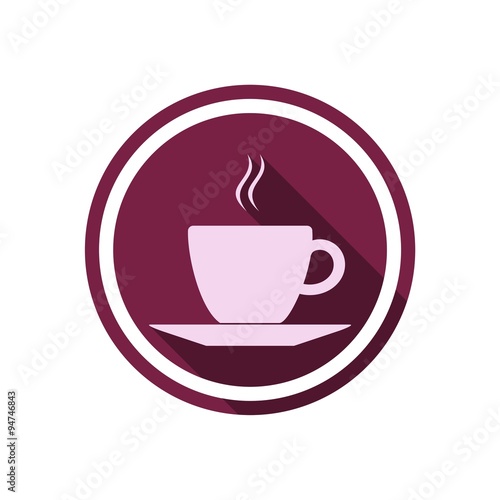 Coffee icon with long shadow