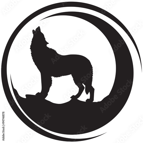 Silhouette of a wolf-vector