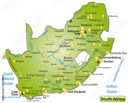 Karte von Suedafrika