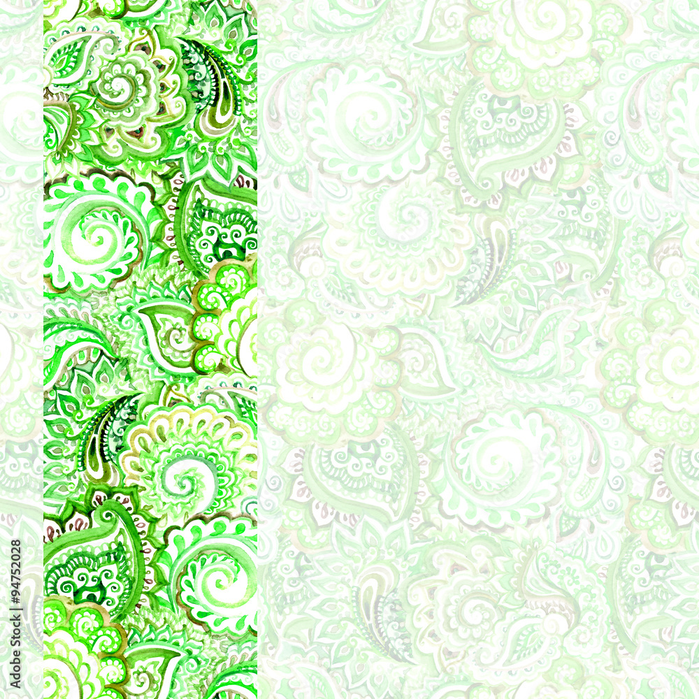Fototapeta premium ornamental ornate pattern with green border ornament of india