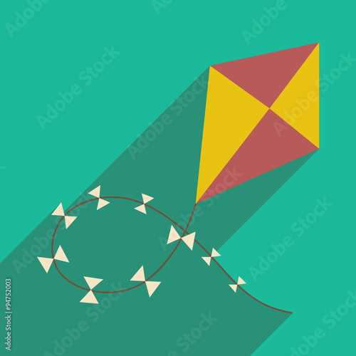 Flat with shadow icon and mobile application kite
